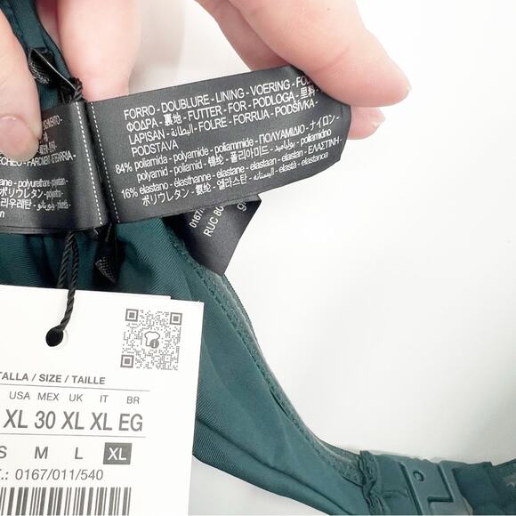 NWT ZARA Metallic Cut Out Bathing Suit XL Green - Picture 7 of 7